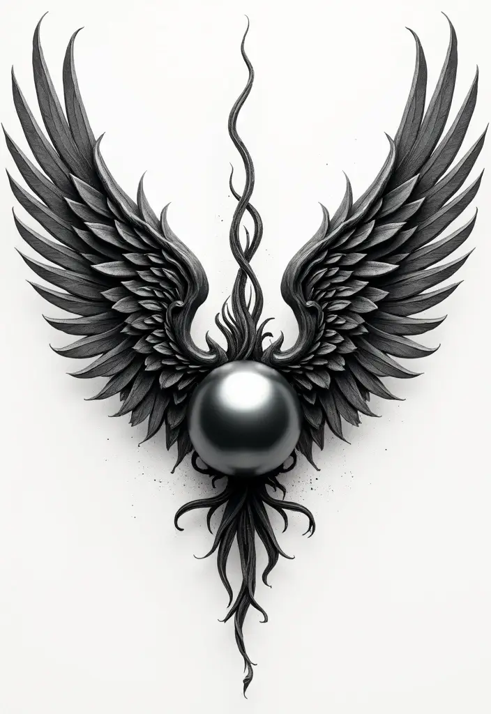 30 Tattoo Black Pearl Ideas to Inspire Your Next Ink - 17. Black Pearl with Wings