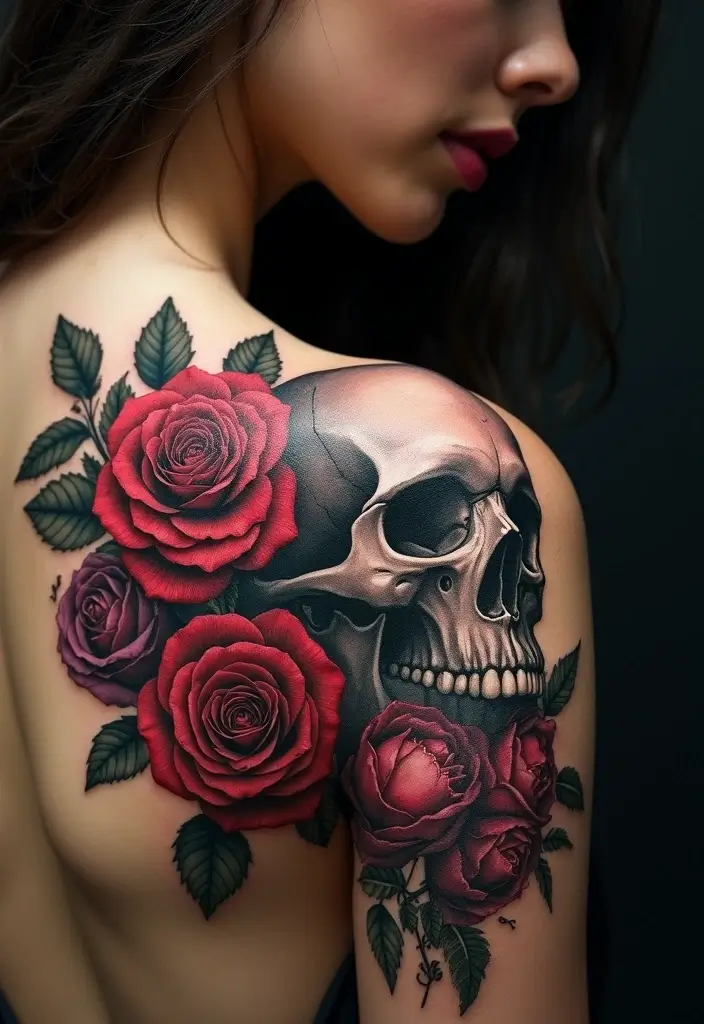 30 Tattoo Shoulder Designs for Women with Feminine Flair - 17. Gothic Designs