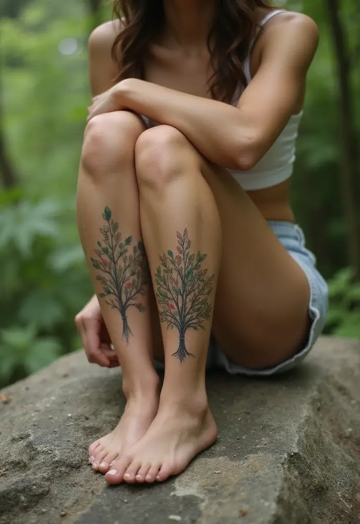 30 Tree Leg Tattoo Designs for Nature-Inspired Ink - 17. Eco-Friendly Tattoo Design