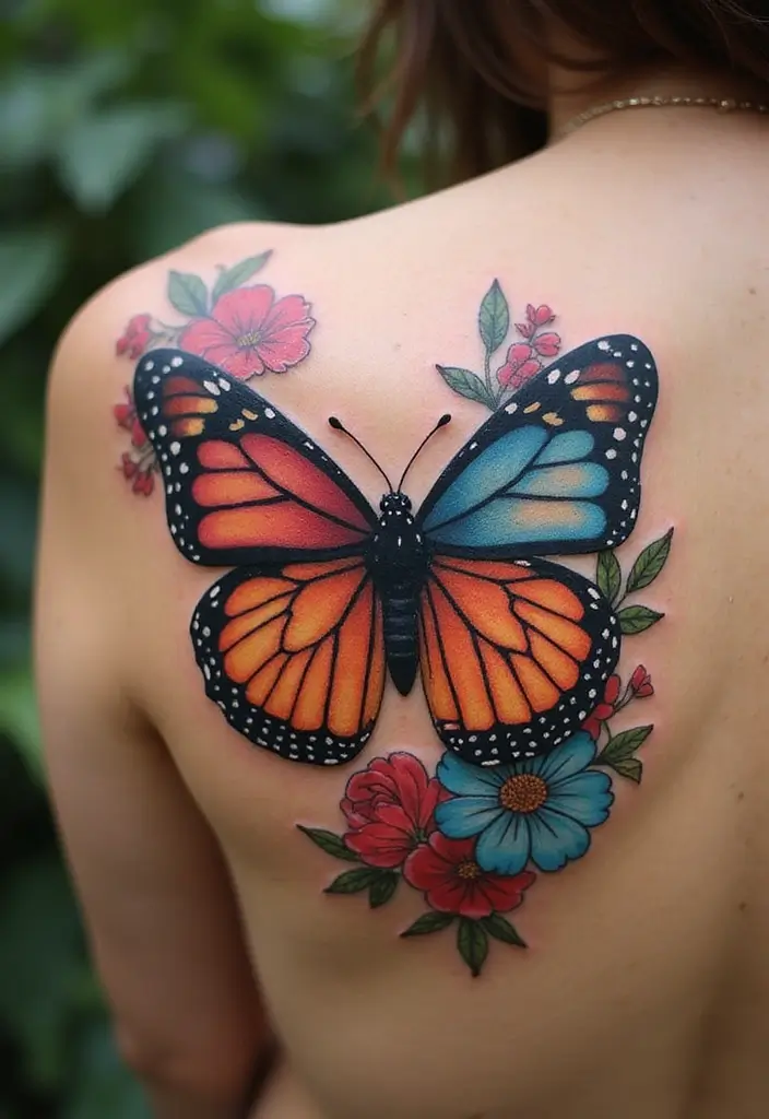 30 Unbreakable Bond Tattoo Inspirations Full of Emotion - 17. Butterfly and Floral Tattoos
