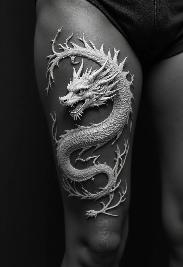 30 White Ink Tattoo Ideas on Dark Skin That Stand Out - 17. Fantasy Elements