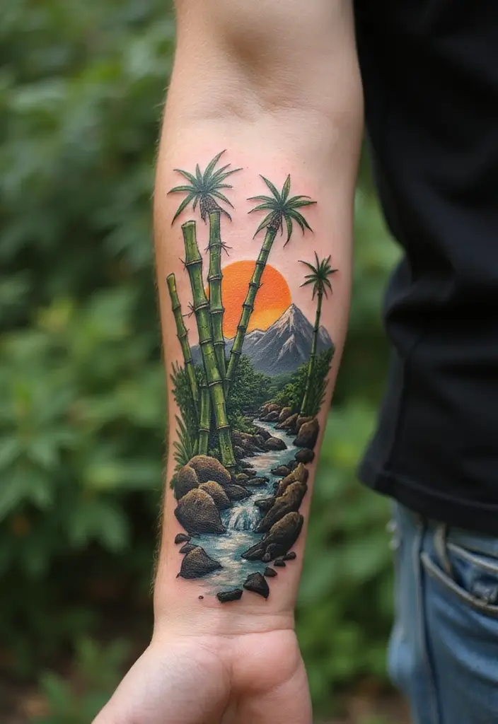 30 Bamboo Tattoo Meaning and Artistic Designs - 18. Tribute to Nature