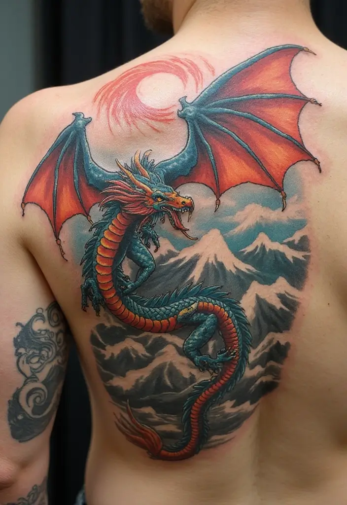 30 Chinese Dragon Tattoo Meaning and Artistic Designs - 18. The Dragon's Journey