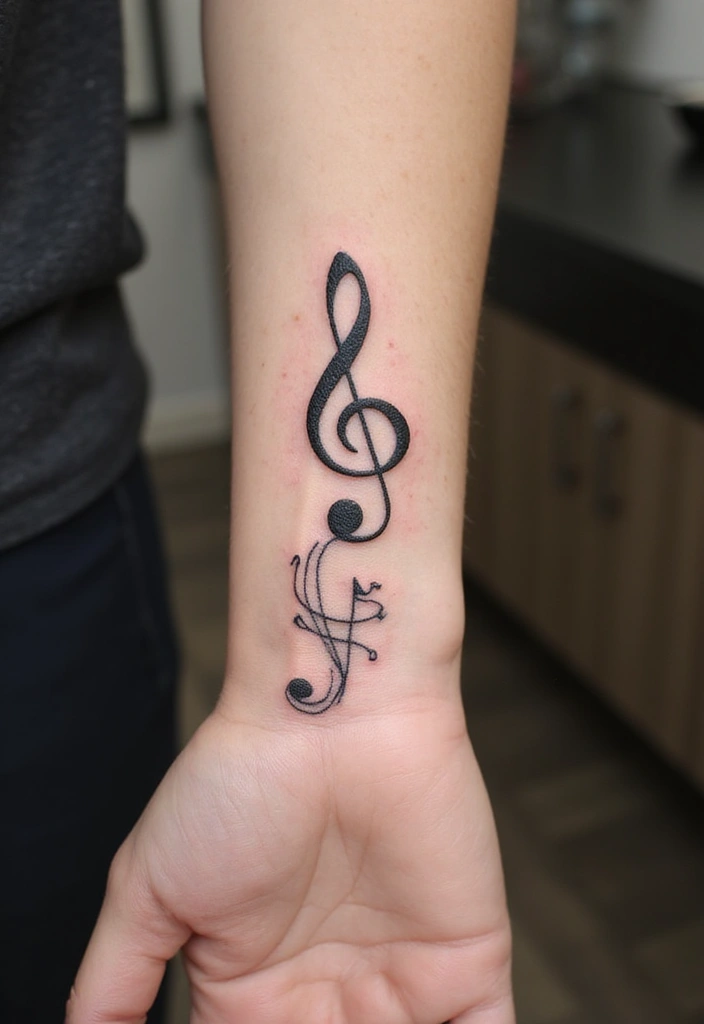 30 Eternal Love Tattoo Designs for Lasting Connection - 18. Music Notes