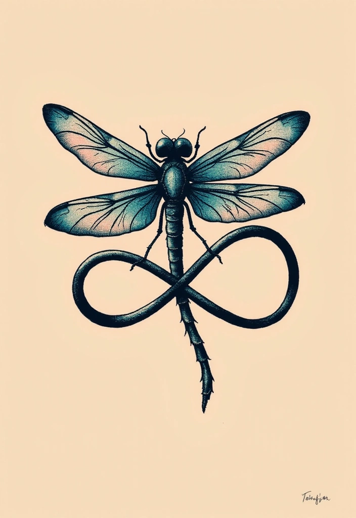 30 Infinity Dragonfly Tattoo Designs with Meaning - 18. Playful Spirit of the Dragonfly