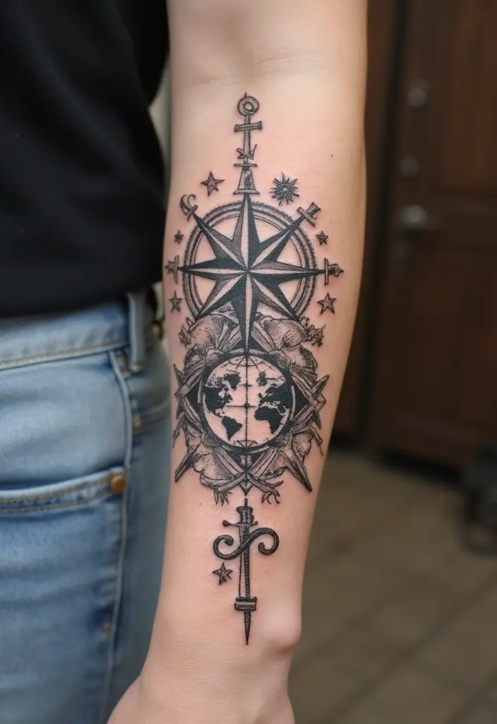 30 Inner Forearm Tattoo Ideas for a Personal Statement - 18. Travel Memories