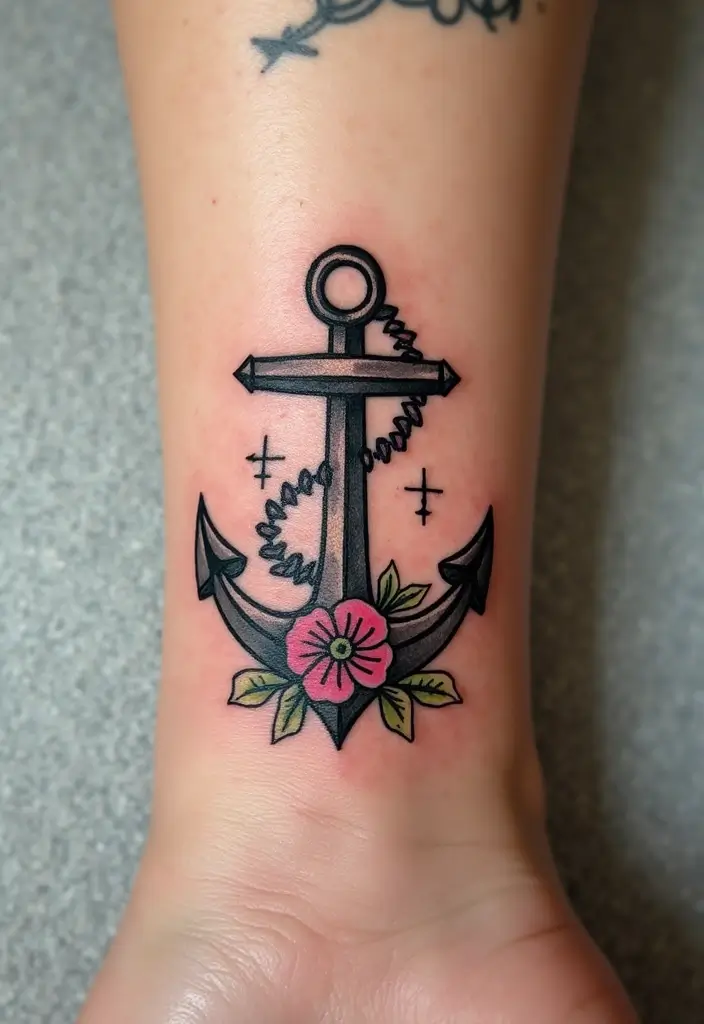 30 Karma Tattoo Meaning and Stunning Design Ideas - 18. Anchor Tattoo