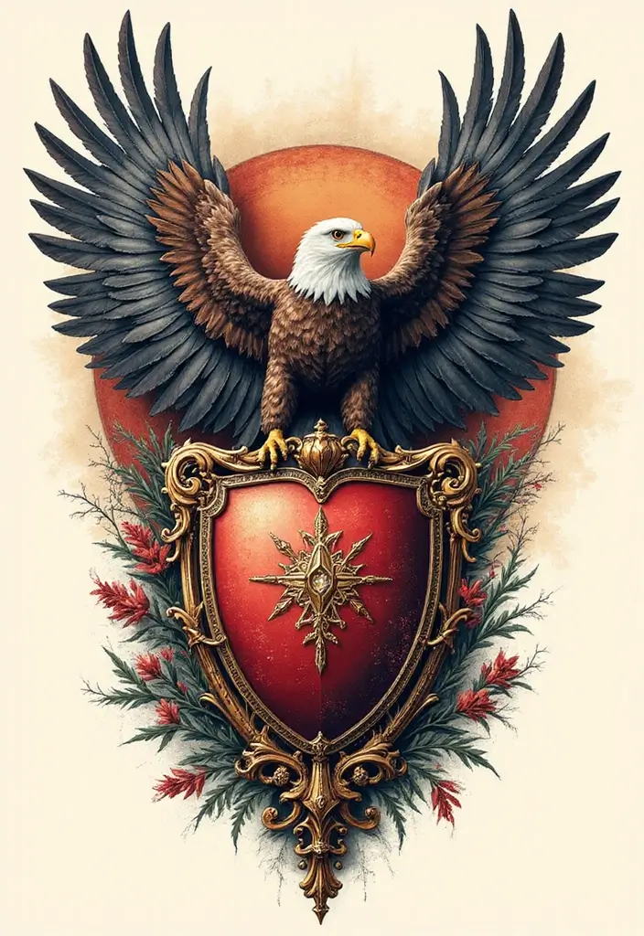 30 LDRSHIP Tattoo Ideas Inspired by Military Values - 18. The Shield with the Eagle