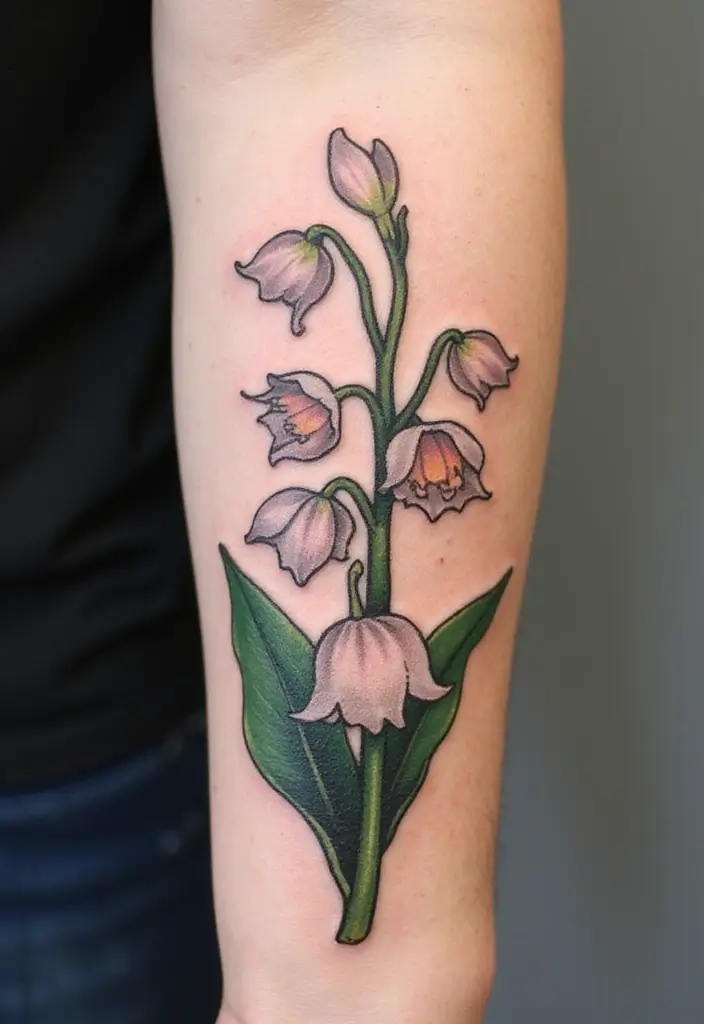 30 Lily of the Valley Tattoo Meaning and Design Ideas - 18. The Modern Aesthetic