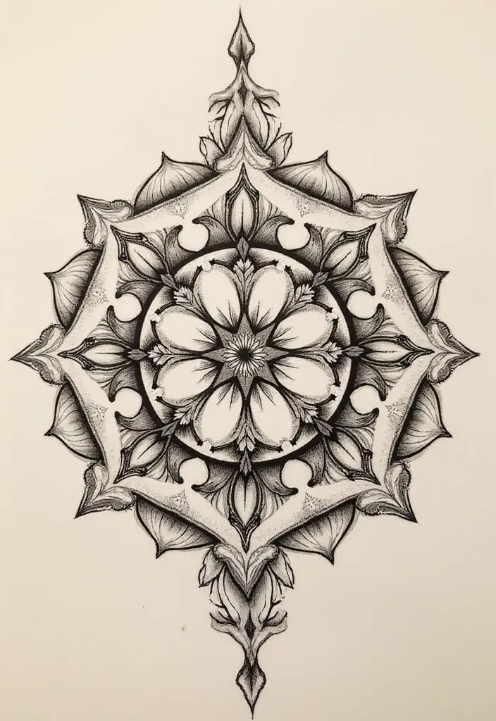 30 Mandala Tattoo Ideas with Spiritual and Geometric Beauty - 18. Healing Mandala