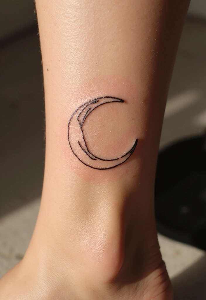 30 Moon Tattoos for Men That Radiate Power and Mystery - 18. Simple Moon Outline