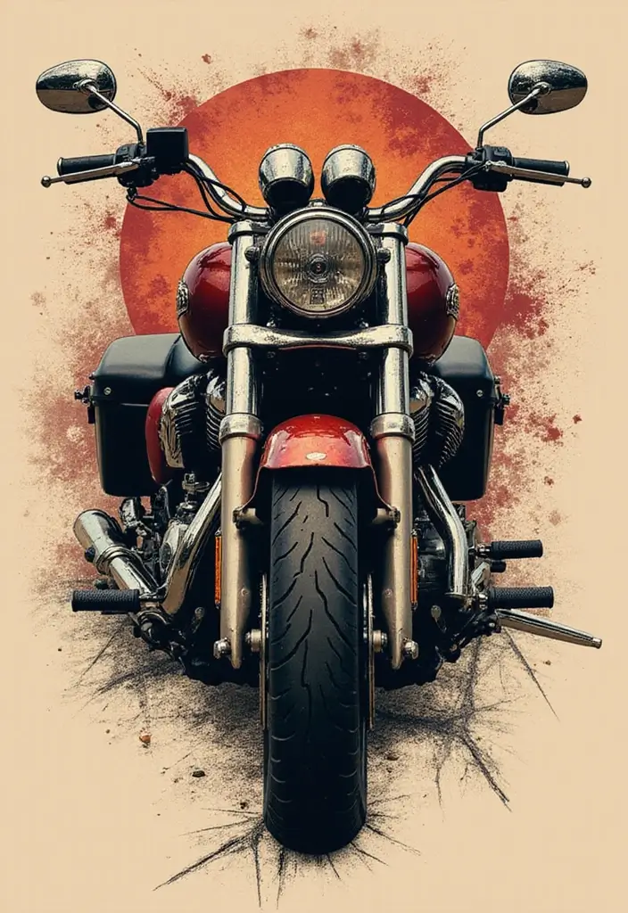 30 Motorcycle Tattoo Ideas for Riders and Enthusiasts - 18. Grunge Style Motorcycles