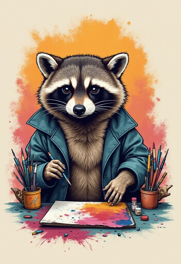 30 Raccoon Tattoo Designs with Clever and Playful Meanings - 18. The Artisan