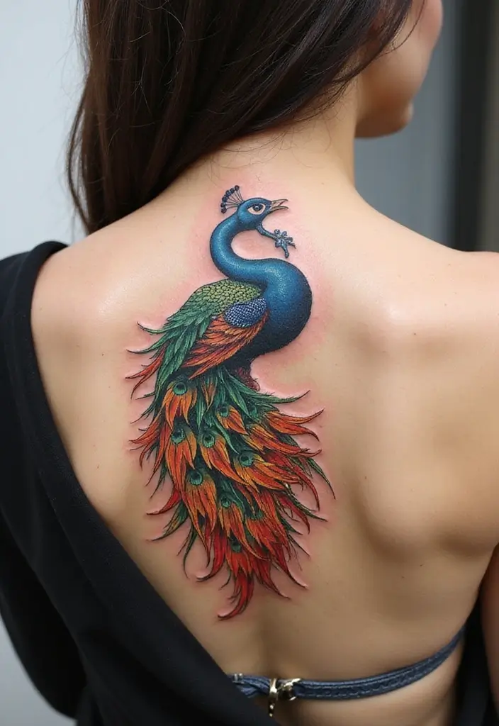 30 Rainbow Tattoos That Symbolize Hope and Diversity - 18. Rainbow Peacock Tattoo
