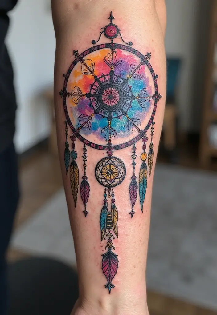 30 Realistic Alien Tattoo Inspirations That Look Out of This World - 18. Cosmic Dreamcatchers