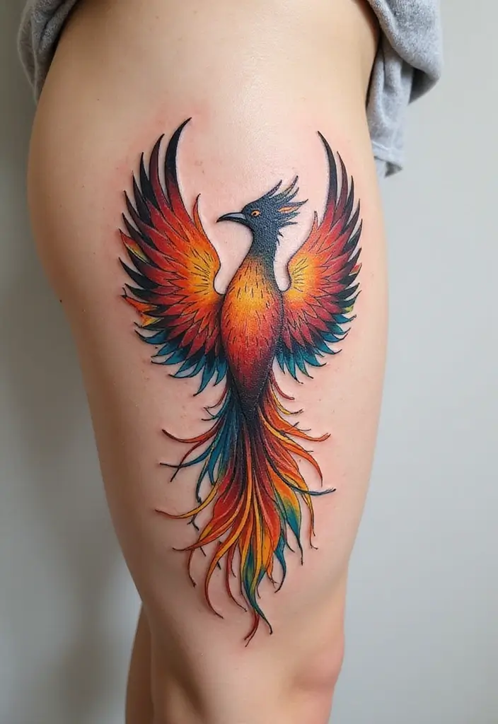 30 Rise of the Phoenix Tattoos That Symbolize Rebirth - 18. Abstract Phoenix Tattoo