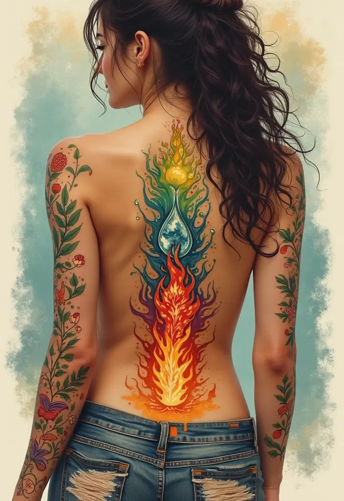 30 Sexiest Tattoos for Women with Confident Style - 18. Elemental Tattoos