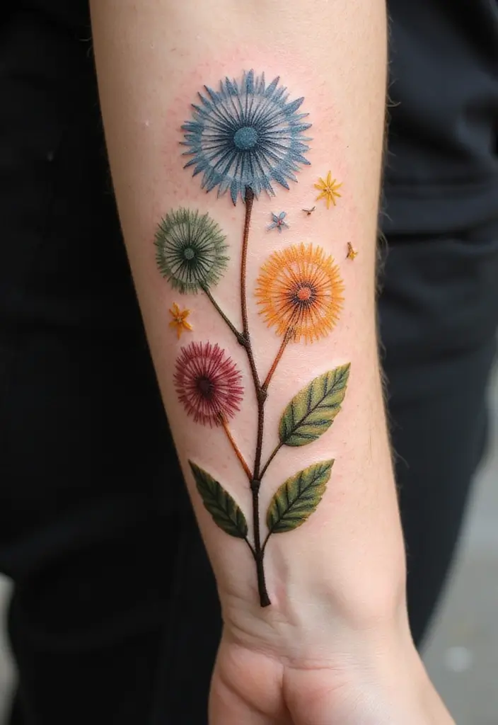 30 Symbolism of a Dandelion Tattoo with Stunning Designs - 18. Season of Change