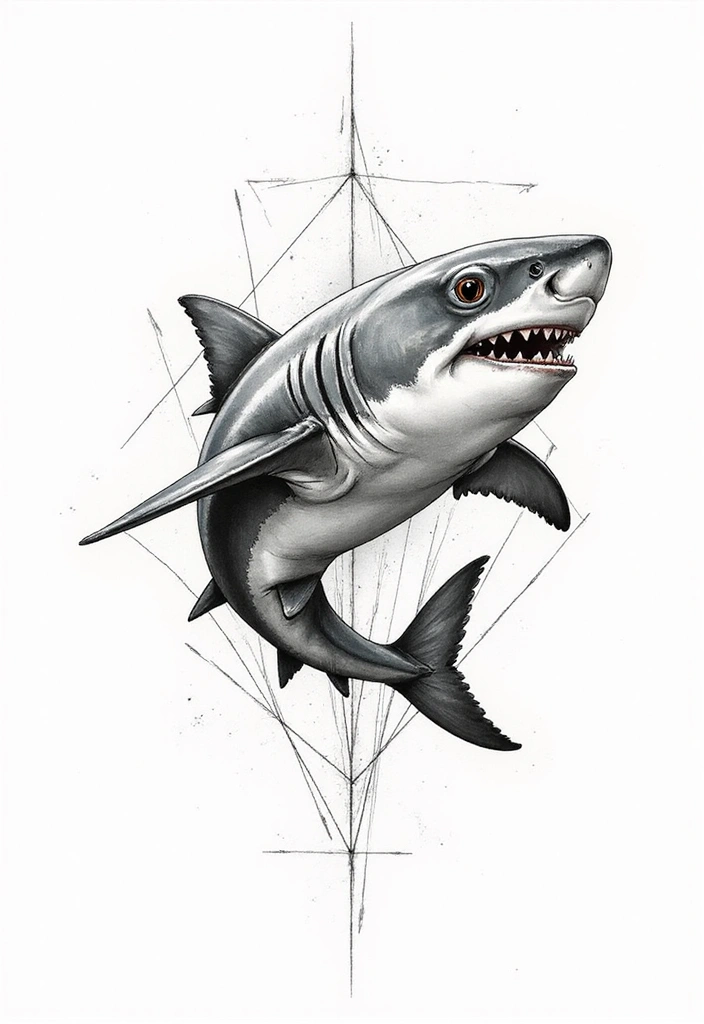 30 Tattoo Shark Meaning and Design Inspirations - 18. Creativity in Design