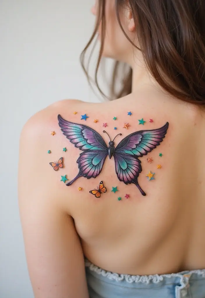 30 Shoulder Wing Tattoo Ideas with Angelic Inspiration - 18. Wings with Whimsical Elements