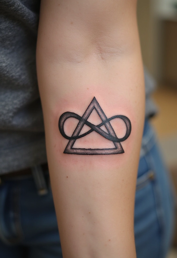 30 Triangle Tattoos for Guys That Carry Symbolic Meaning - 18. The Infinity Triangle