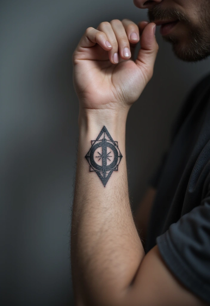 30 Valknut Tattoo Designs with Deep Norse Symbolism - 18. Valknut in Profile View