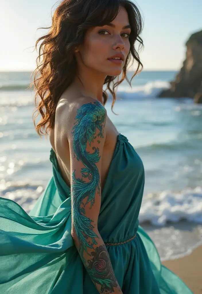 30 Water Tattoo Sleeve Ideas Full of Fluid Motion - 18. Fantasy Water Spirits