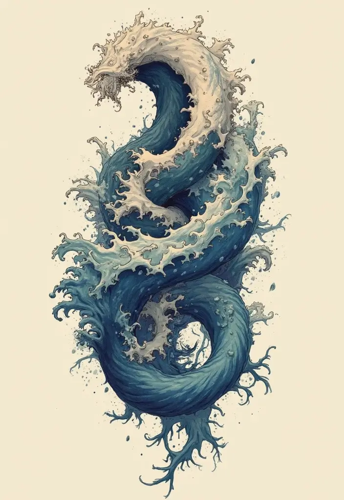 30 Wave Tattoo Sleeve Ideas That Make a Bold Statement - 18. Connecting Waves
