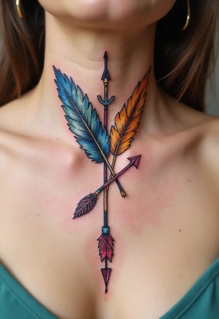 30 Women's Throat Tattoos That Are Edgy and Elegant - 18. Inspirational Symbols