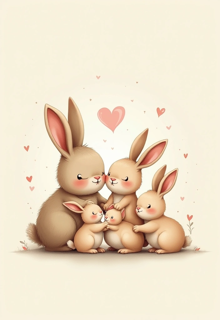30 American Traditional Rabbit Tattoo Inspirations - 19. The Rabbit Family