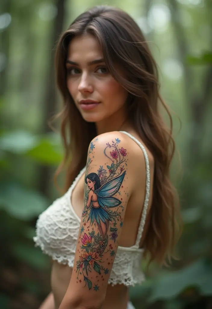 30 Arm Tattoos for Women with Stylish and Bold Looks - 19. Fantasy-Inspired Tattoos