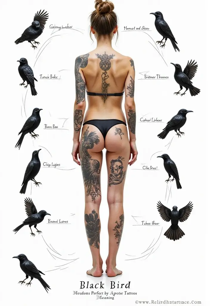 30 Black Bird Tattoo Meaning and Unique Designs - 19. Placement Matters