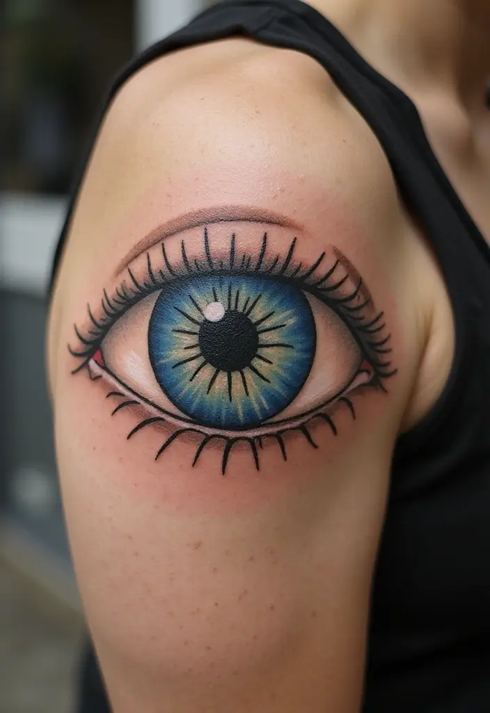 30 Evil Eye Tattoo Designs for Protection and Style - 19. Vintage Evil Eye