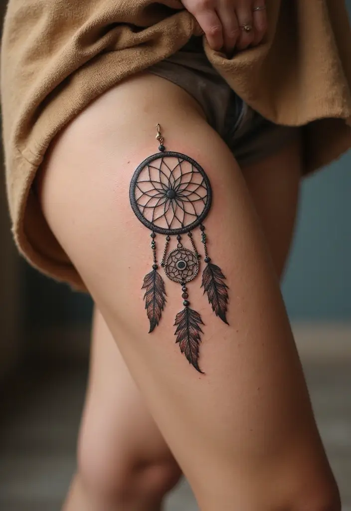 30 Infinity Friendship Tattoo Ideas for Everlasting Bonds - 19. Infinity with a Dreamcatcher