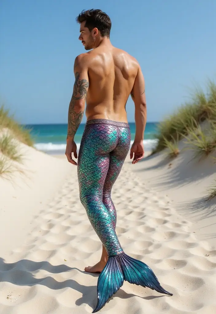 30 Creative Mermaid Tattoos for Men with Ocean Spirit - 19. Mermaid Tail Wrap