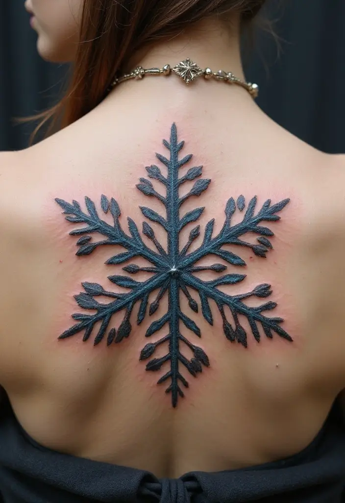 30 Snowflake Tattoo Ideas with Delicate and Unique Patterns - 19. Layered Snowflake Design