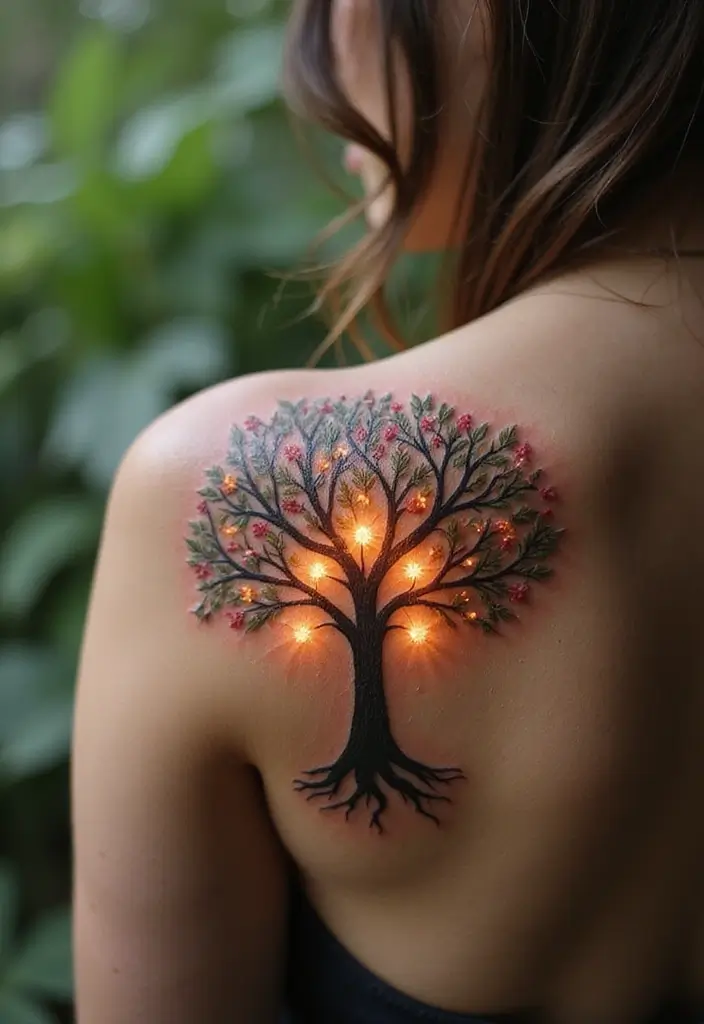 30 Tree on Shoulder Tattoo Ideas That Look Stunning - 19. Healing Tree