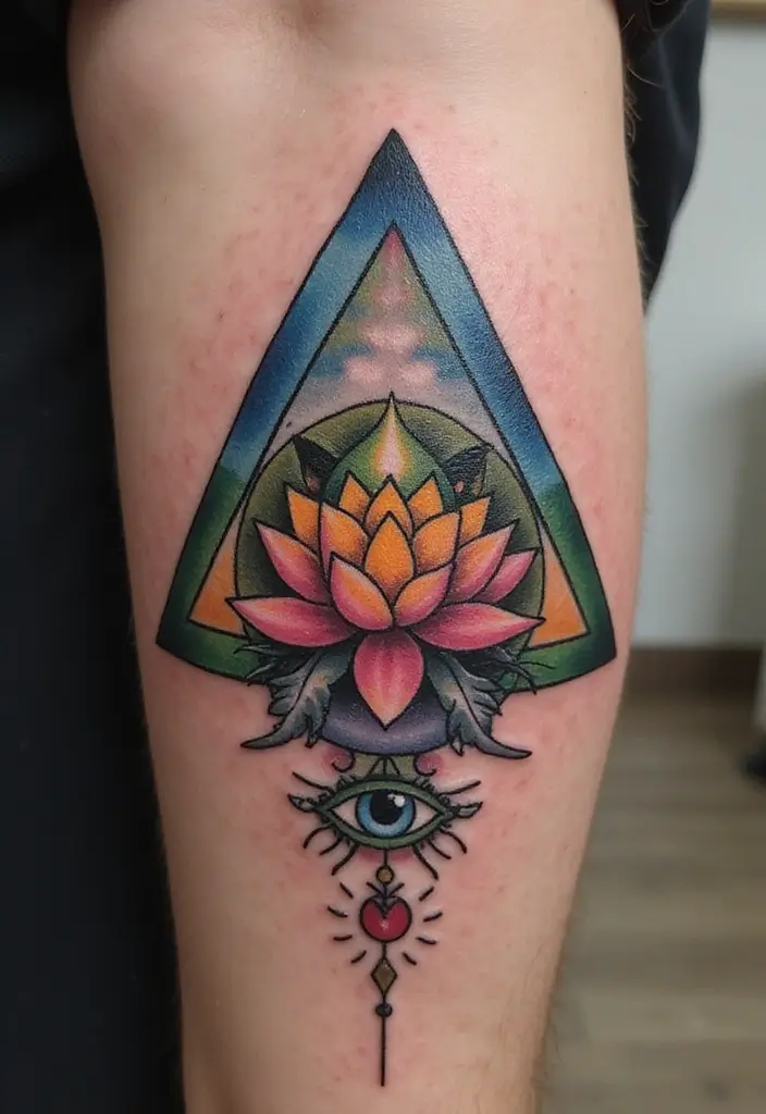 30 Triangle Tattoos for Guys That Carry Symbolic Meaning - 19. The Spiritual Triangle