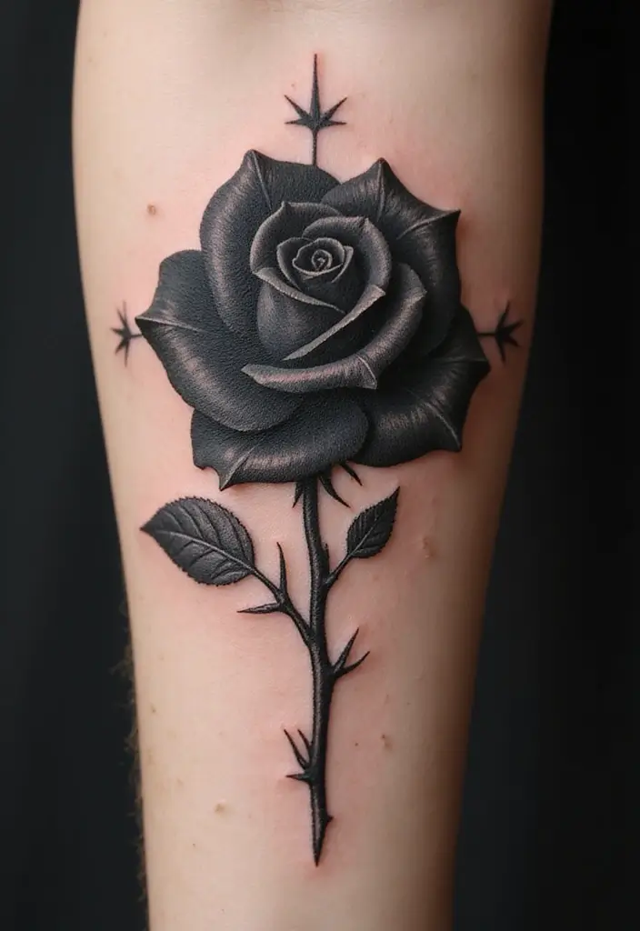 30 Black Rose Tattoo Meaning and Design Inspirations - 1. The Symbolism of the Black Rose