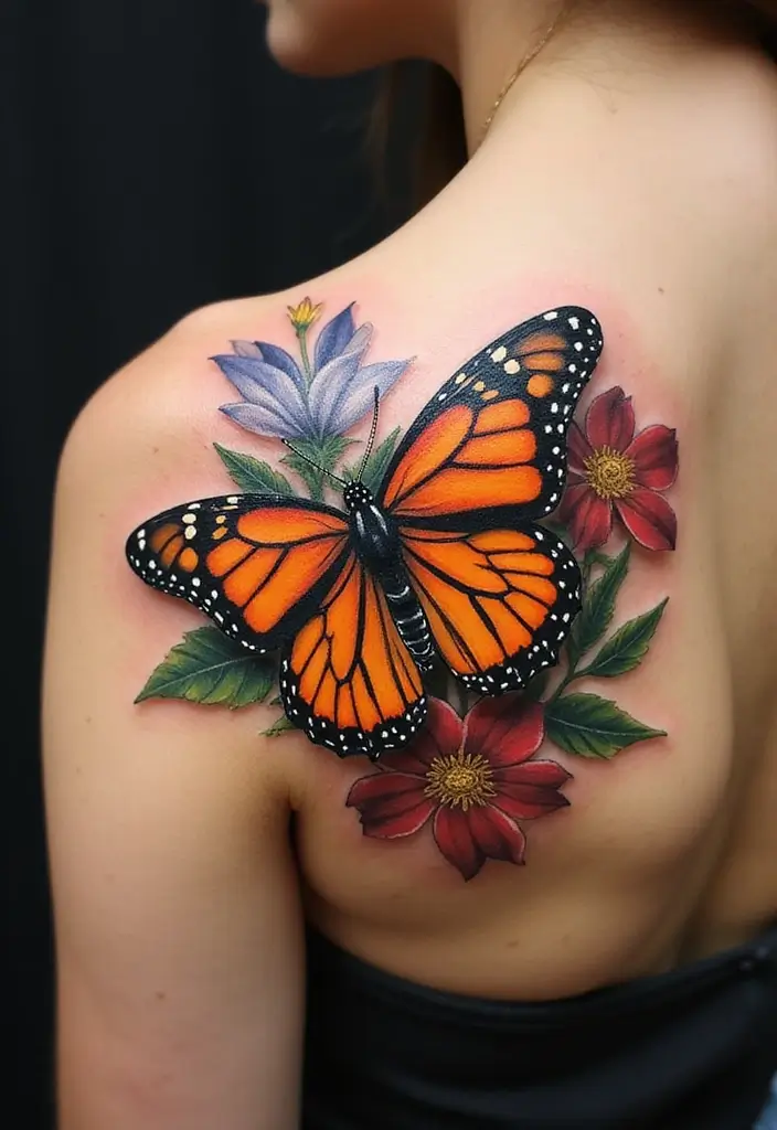 30 Butterfly Tattoos on Shoulder for Graceful Inspiration - 1. The Classic Monarch