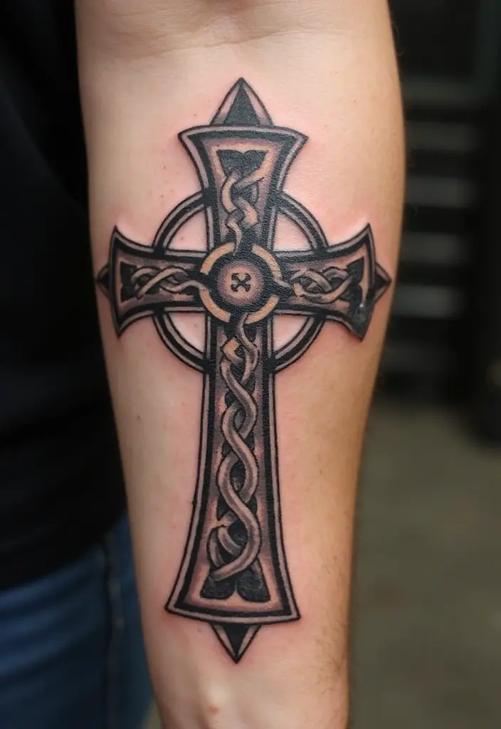 30 Celtic Cross Tattoos with Deep Spiritual Significance - 1. Traditional Celtic Cross