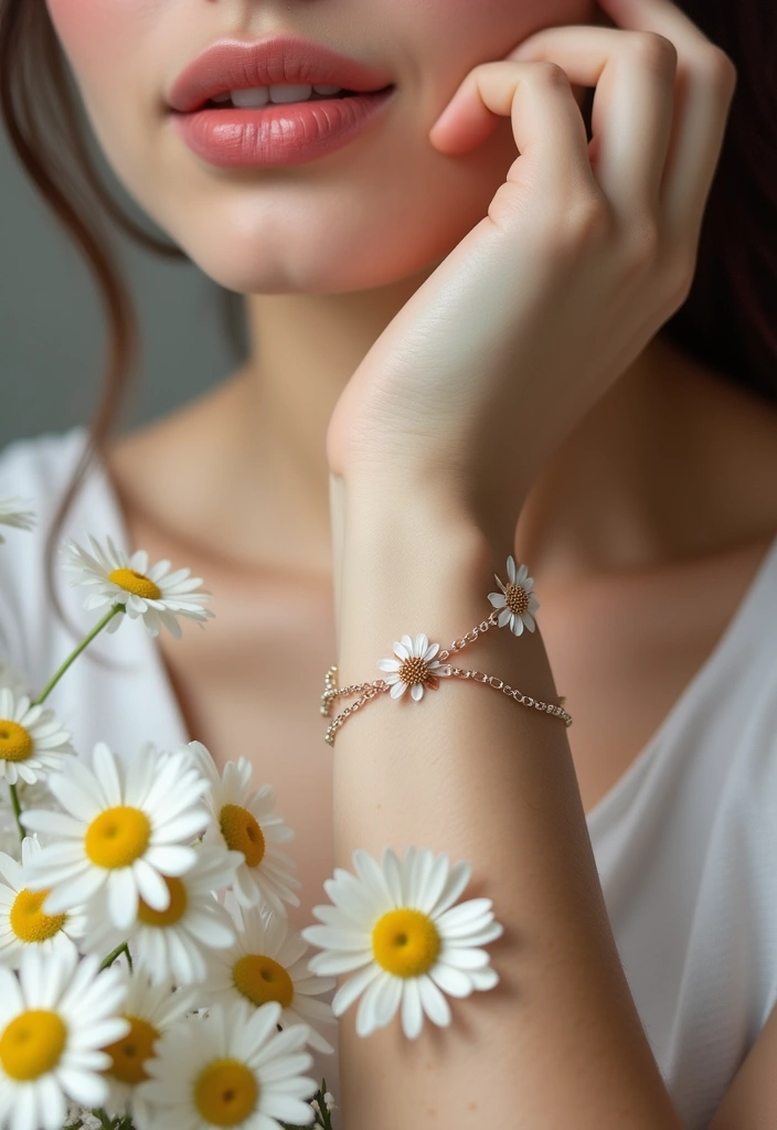 30 Daisy Chain Tattoo Inspirations for a Delicate Look - 1. Classic Daisy Chain
