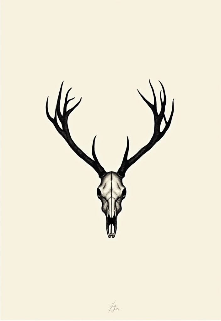 30 Deer Skull Tattoos That Capture Rustic Strength - 1. Minimalist Elegance