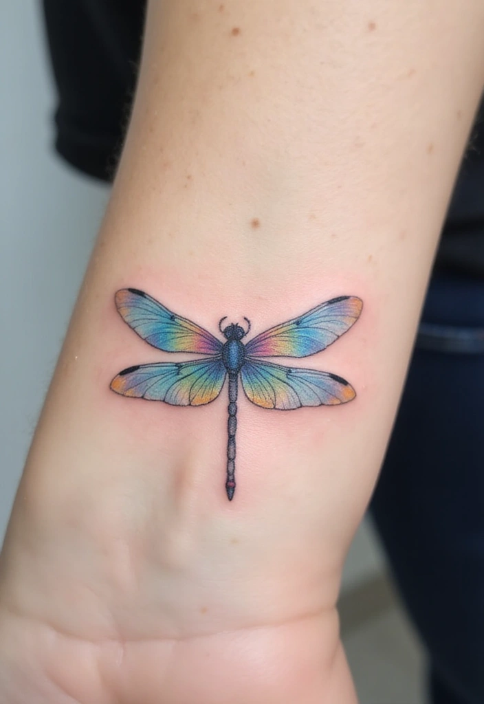 30 Infinity Dragonfly Tattoo Designs with Meaning - 1. Delicate Watercolor Infinity Dragonfly