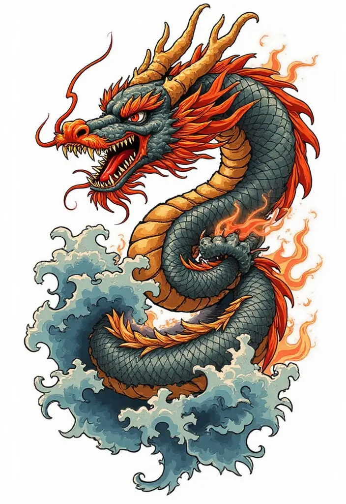 30 Japanese Dragon Tattoos That Showcase Power and Elegance - 1. The Fierce Dragon: Symbol of Strength