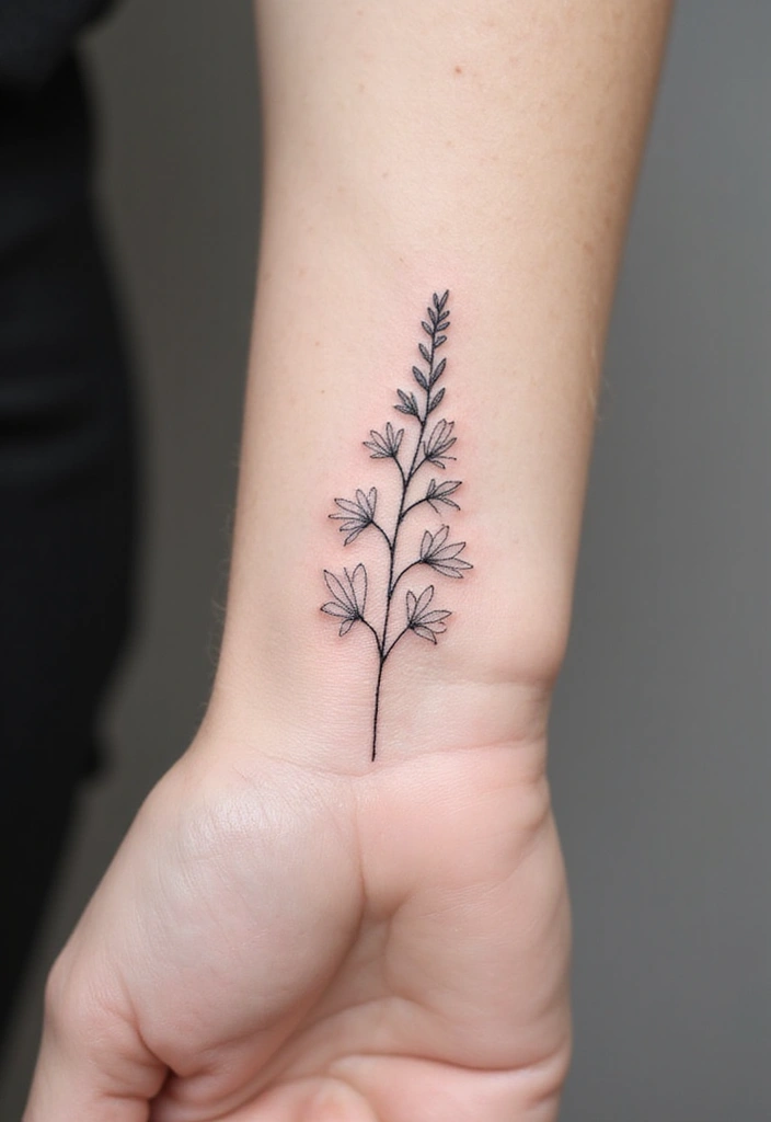 30 Larkspur Tattoo Designs Inspired by Birth Flowers - 1. Minimalist Larkspur Line Art