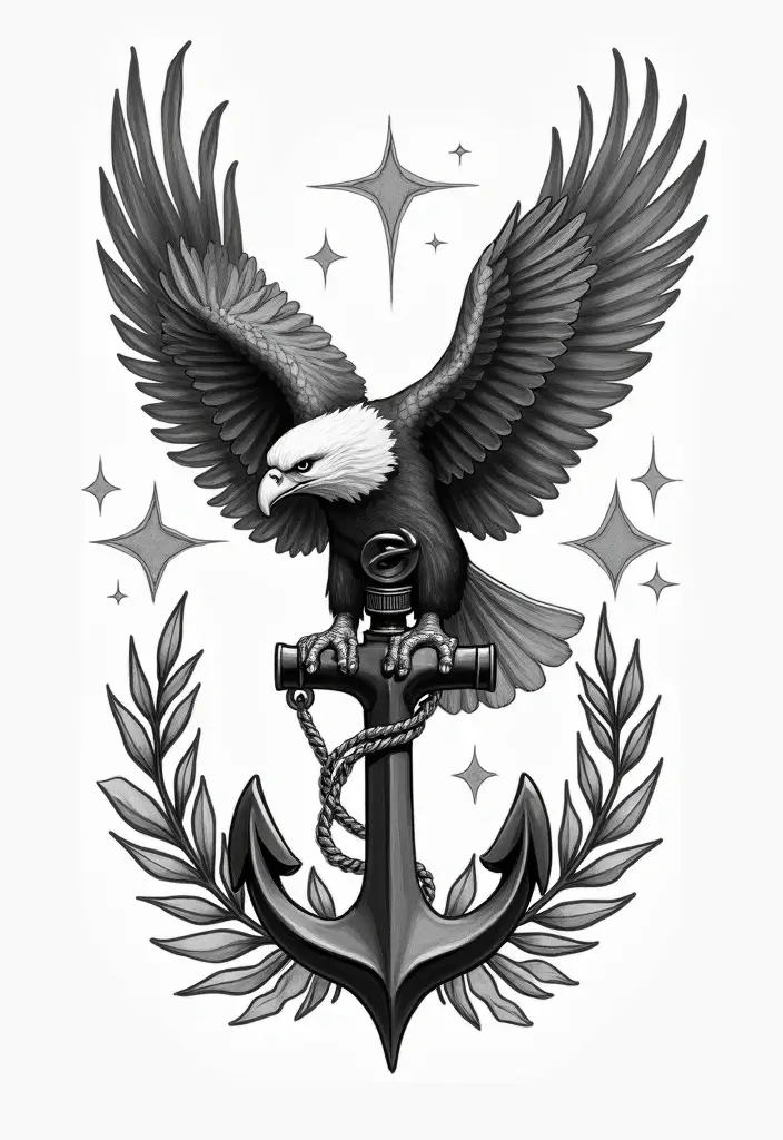 30 LDRSHIP Tattoo Ideas Inspired by Military Values - 1. The Eagle and Anchor