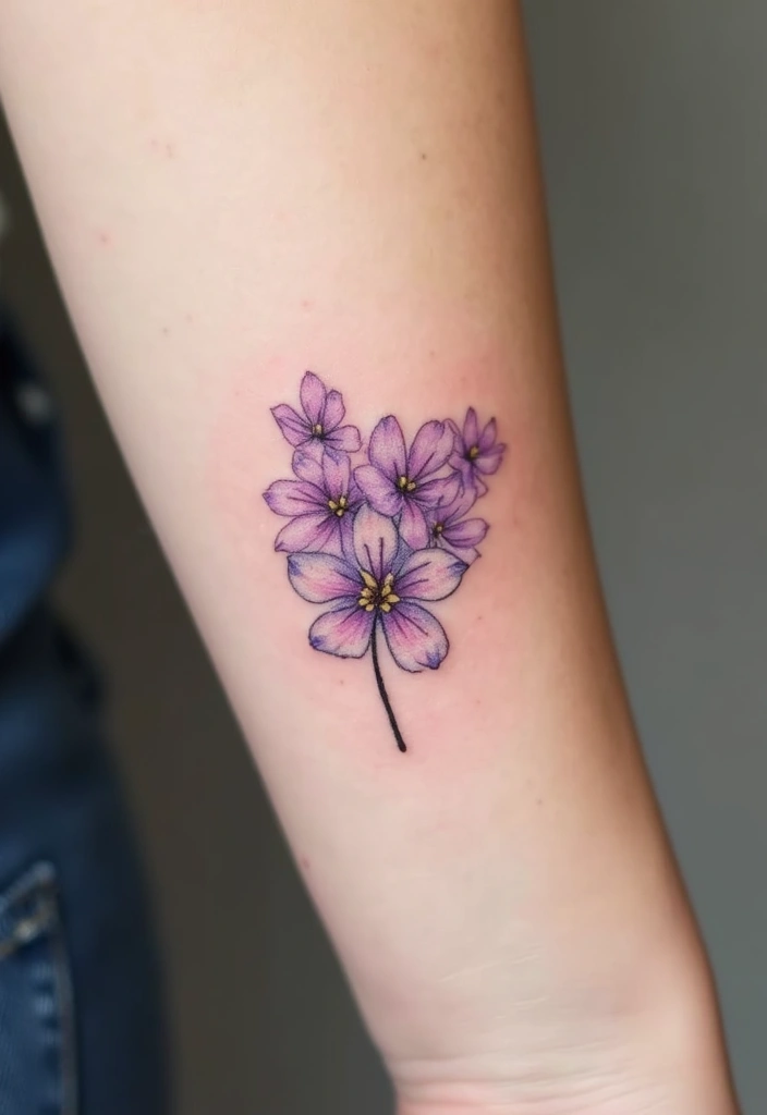 30 Lilac Flower Tattoo Designs with Gentle Symbolism - 1. Tiny Lilac Blossom