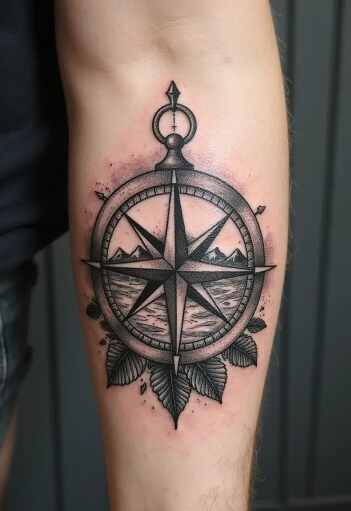 30 Male First Tattoo Ideas That Are Meaningful and Cool - 1. The Compass