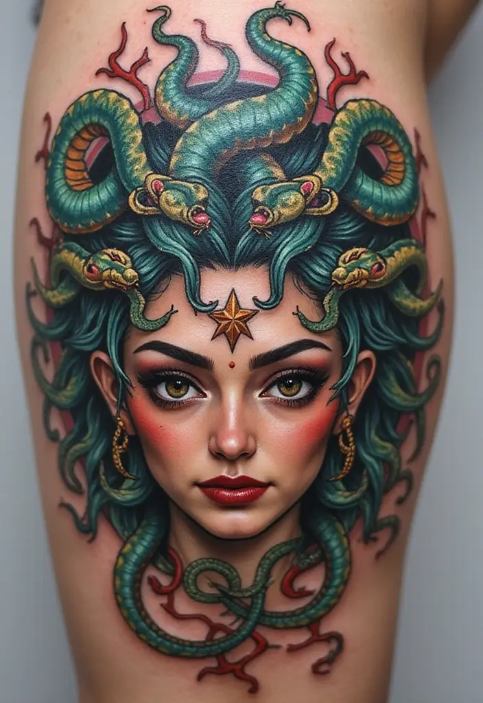 30 Medusa Tattoos for Females with Bold and Fierce Symbolism - 1. Enigmatic Serpent Hair